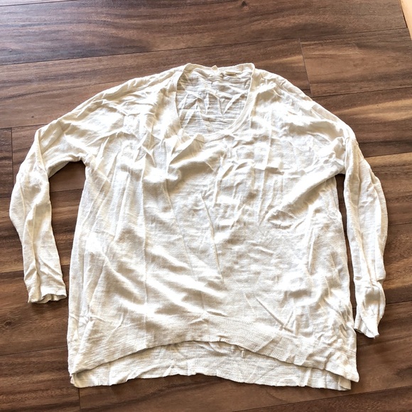 Anthropologie Sweaters - Anthropologie Moth High Low Side Split Cream Sweater